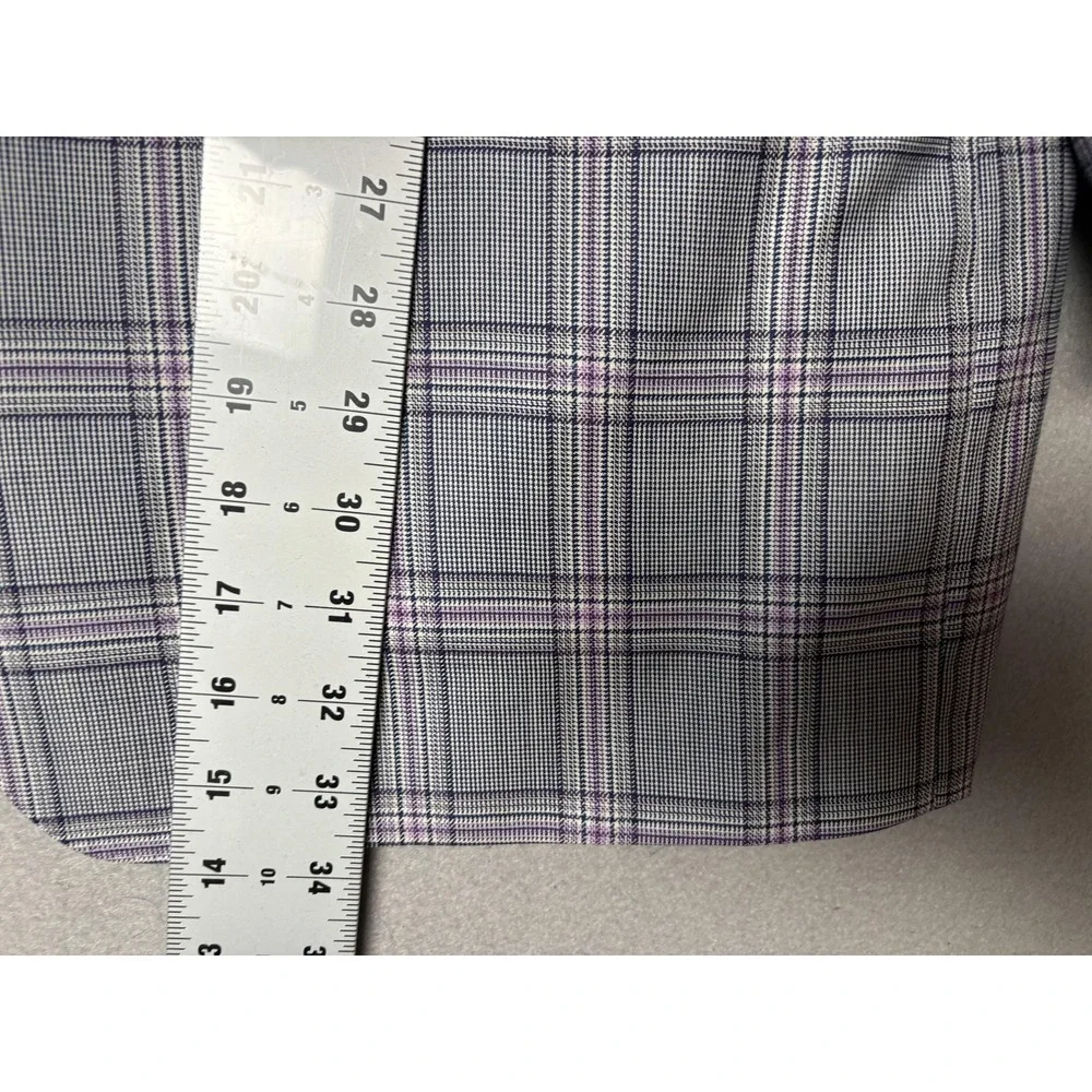 Samuelsohn Blazer Mens 50 Gray Purple Plaid Wool Dormeuil Sport Coat Canada